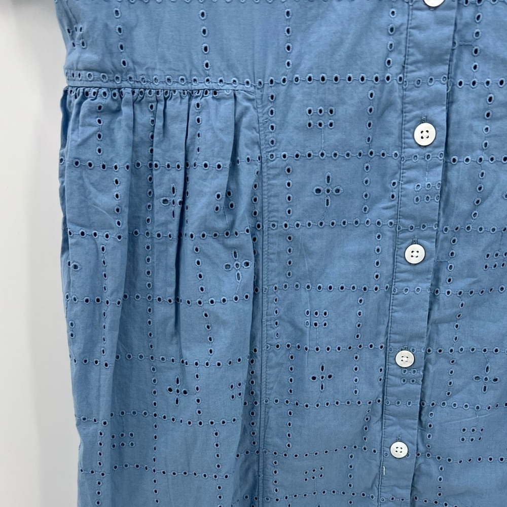 Madewell v-neck blue eyelet mini dress - Picture 6 of 12